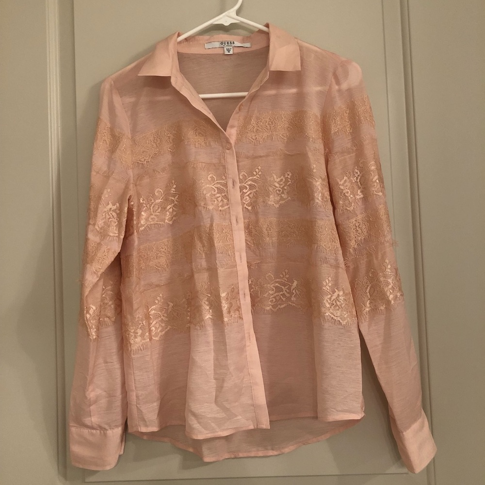 Pink long sleeve button down